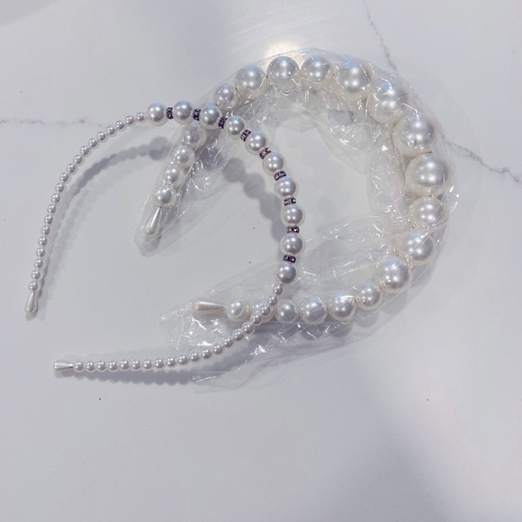 5/$25 item: Two Faux Pearl Headbands - Picture 1 of 5